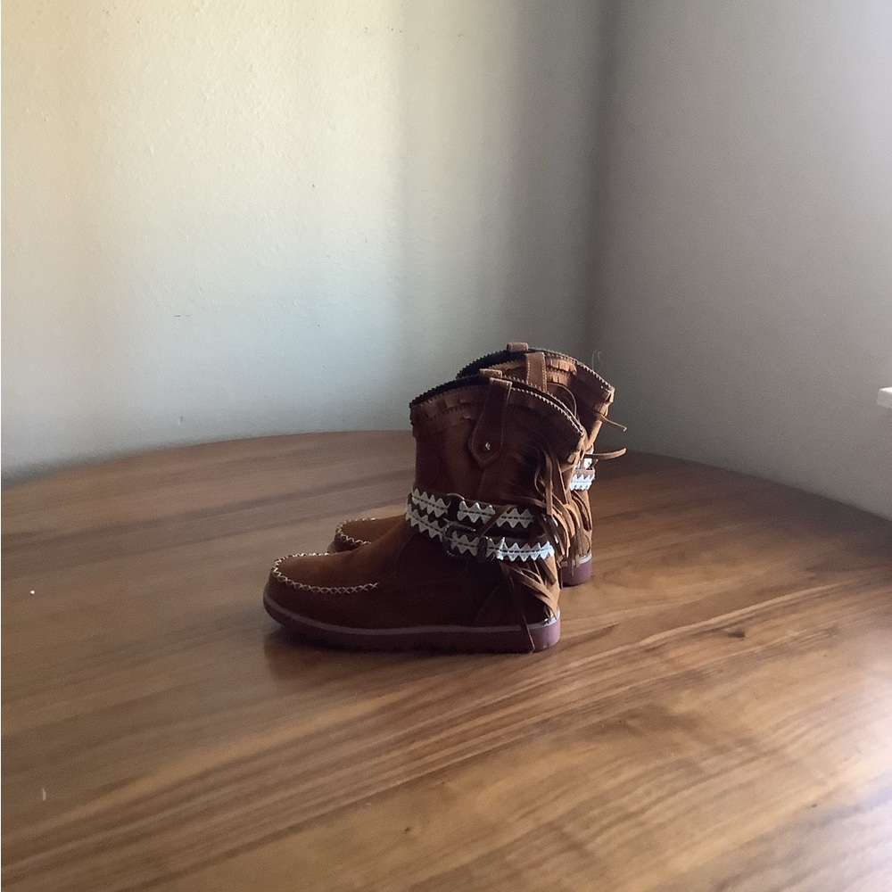 Brown Suede ankle booties